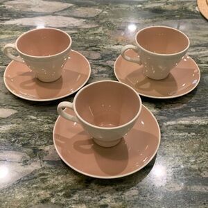 HARKERWARE set of 3 cups and saucers